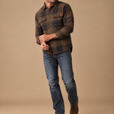 Mountain Plaid Textured Button Down Overshirt