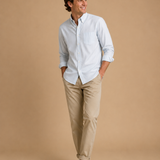 Cotton Oxford Sport Button Down Shirt In Collins Stripe