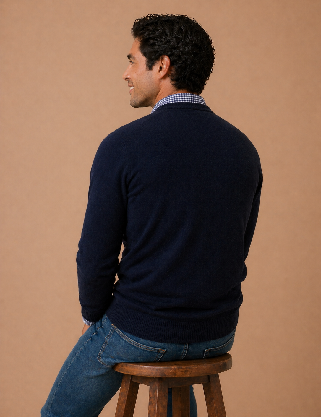 Wellington Cotton Cashmere Blend Crew Neck Sweater