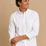Cotton Oxford Sport Button Down Shirt In Solid White