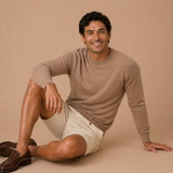 Wellington Cotton Cashmere Blend Crew Neck Sweater