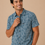 Charter Print Short Sleeve Button Down Shirt