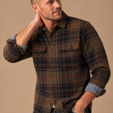 Mountain Plaid Textured Button Down Overshirt
