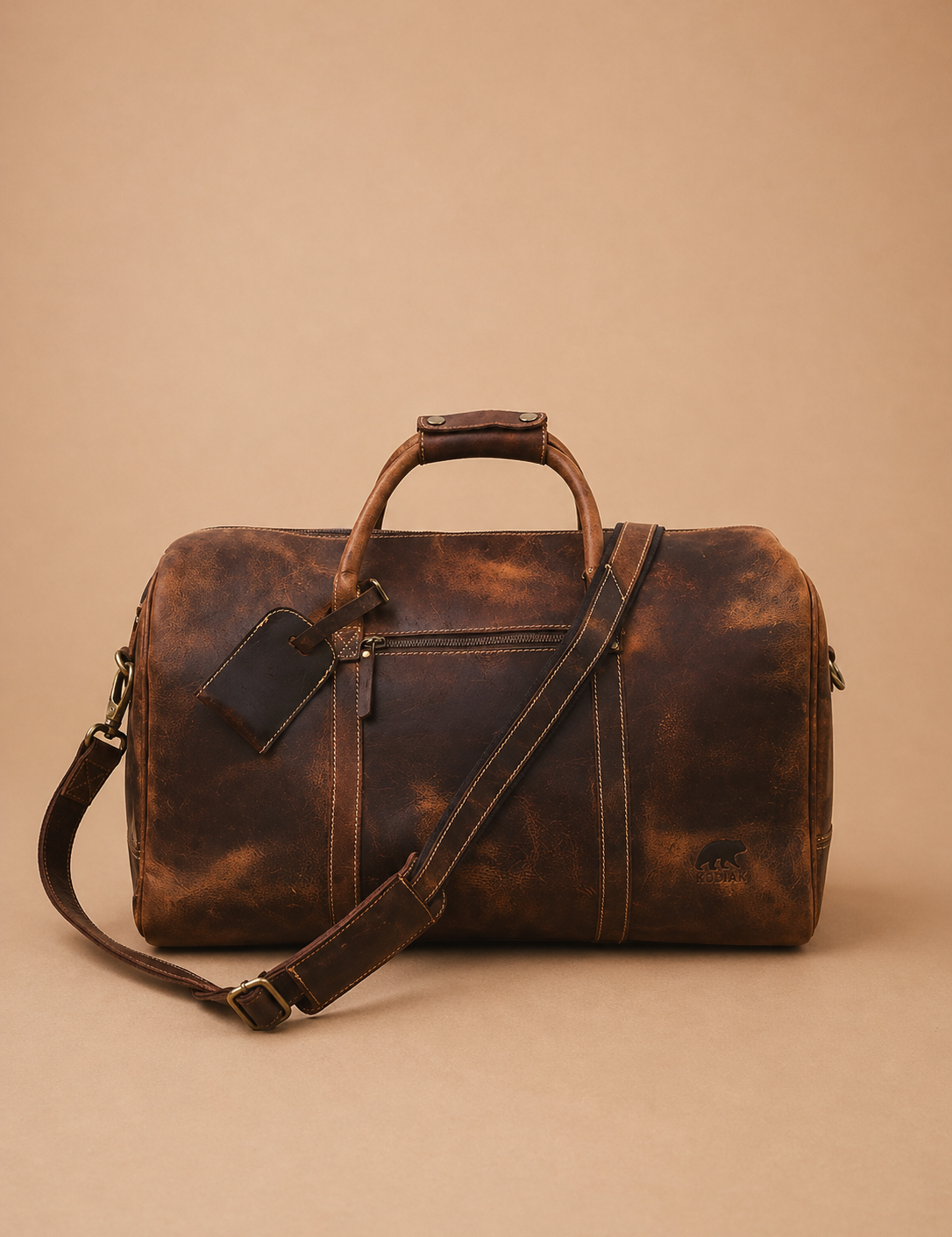 30L Water Buffalo Leather Weekender Duffel Bag