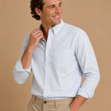 Cotton Oxford Sport Button Down Shirt In Collins Stripe