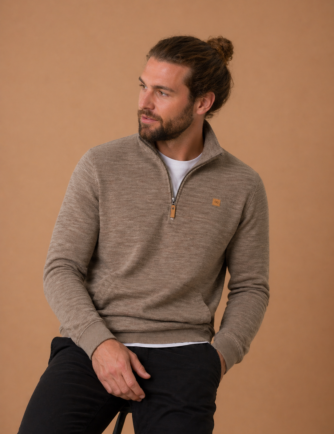 Powell Quarter Zip Textured Sweater