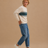 Strata Colorblock Mohair Wool Blend Crewneck Sweater