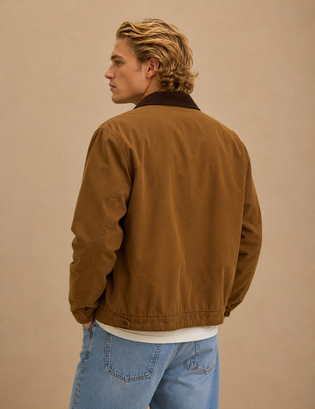 James Corduroy Collared Zip Front Jacket