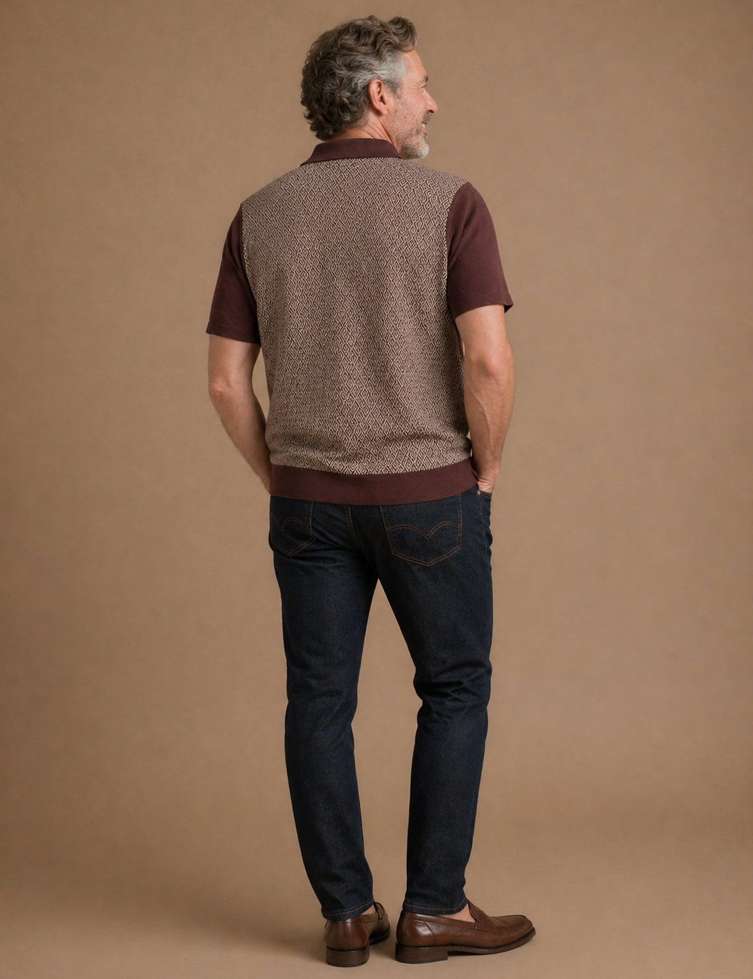 Theo Jacquard Short Sleeve Polo