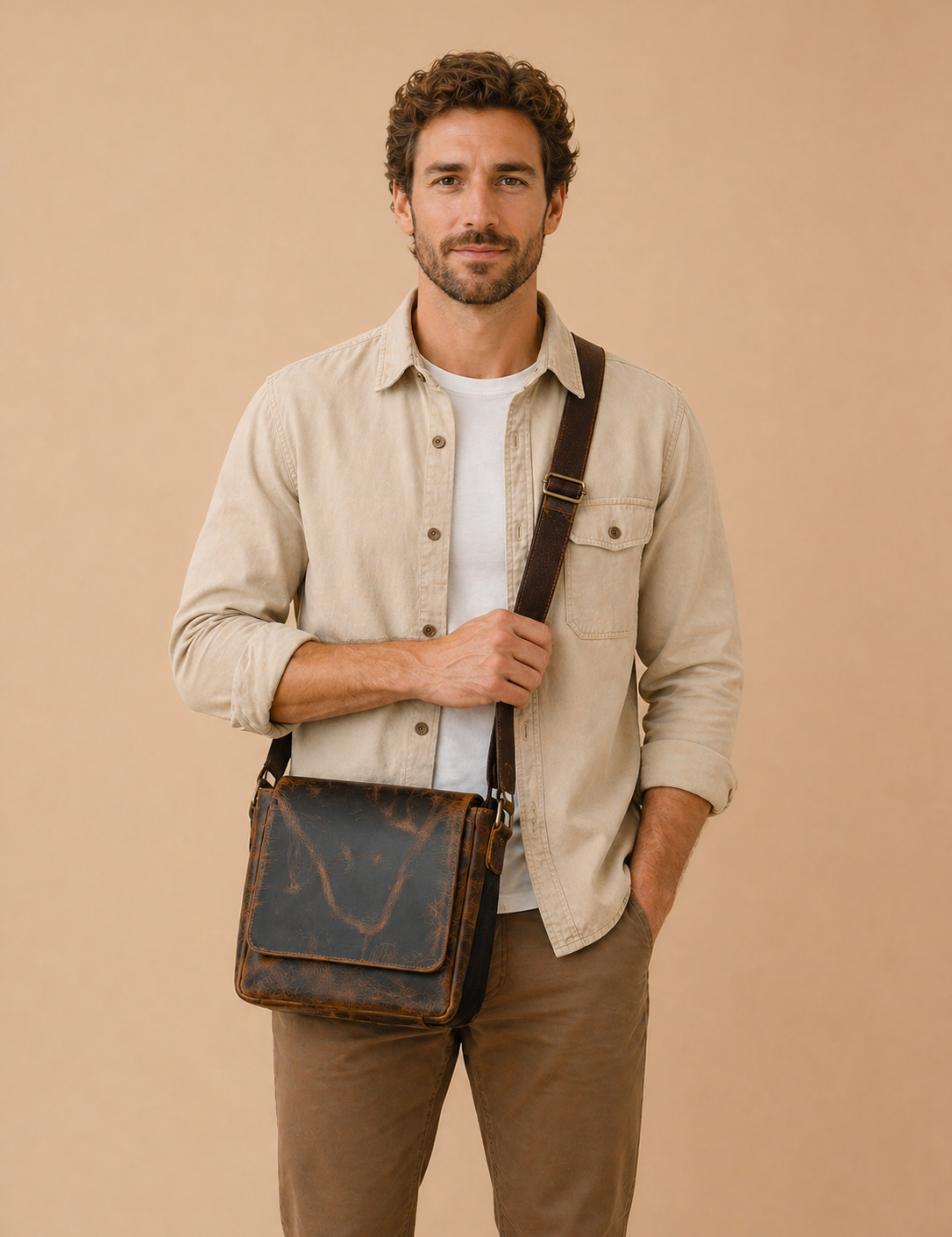 Cordova Buffalo Leather Messenger Bag