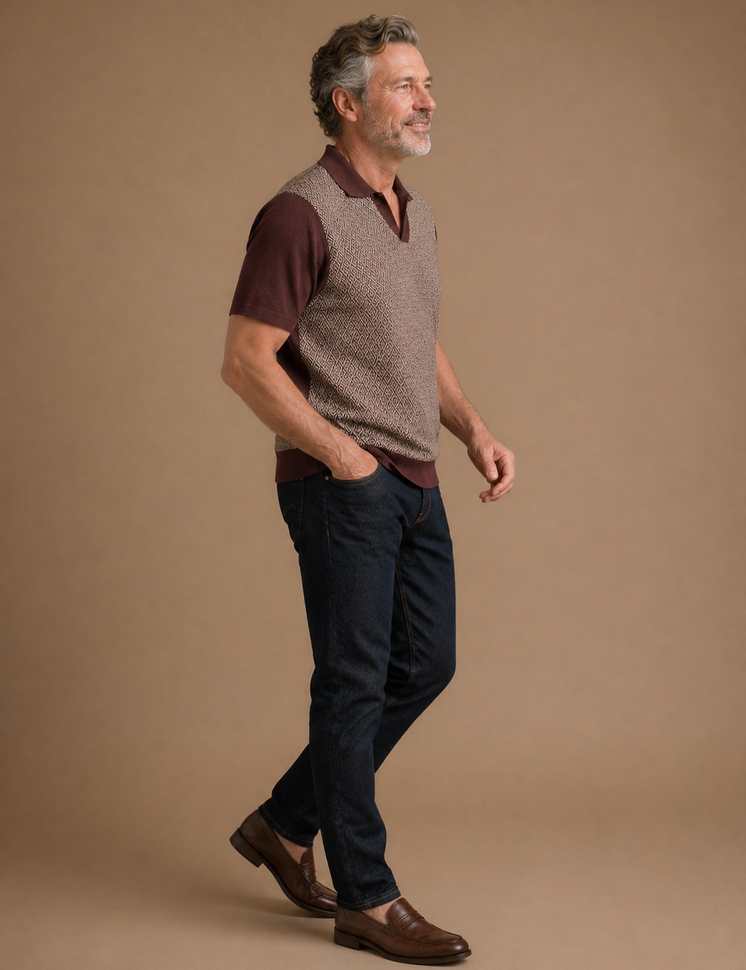 Theo Jacquard Short Sleeve Polo