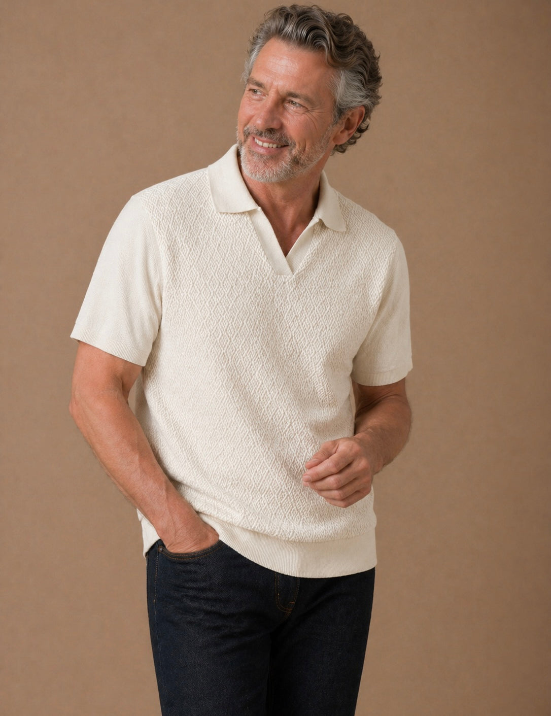 Theo Jacquard Short Sleeve Polo