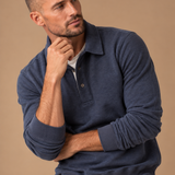 Newton Fleece Lined Long Sleeve Heathered Polo
