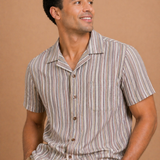 Bunker Twisted Stripe Short Sleeve Button Down Shirt