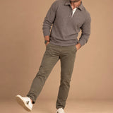 Newton Fleece Lined Long Sleeve Heathered Polo