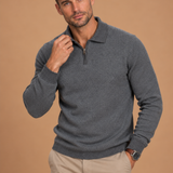 Sterrett Stretch 1/4 Zip Long Sleeve Sweater Polo