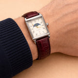 The Moon-phase Watch w/ Ox-Blood Lizard Cow Leather Strap