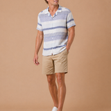 Lakesite Textured Short Sleeve Linen Blend Shirt