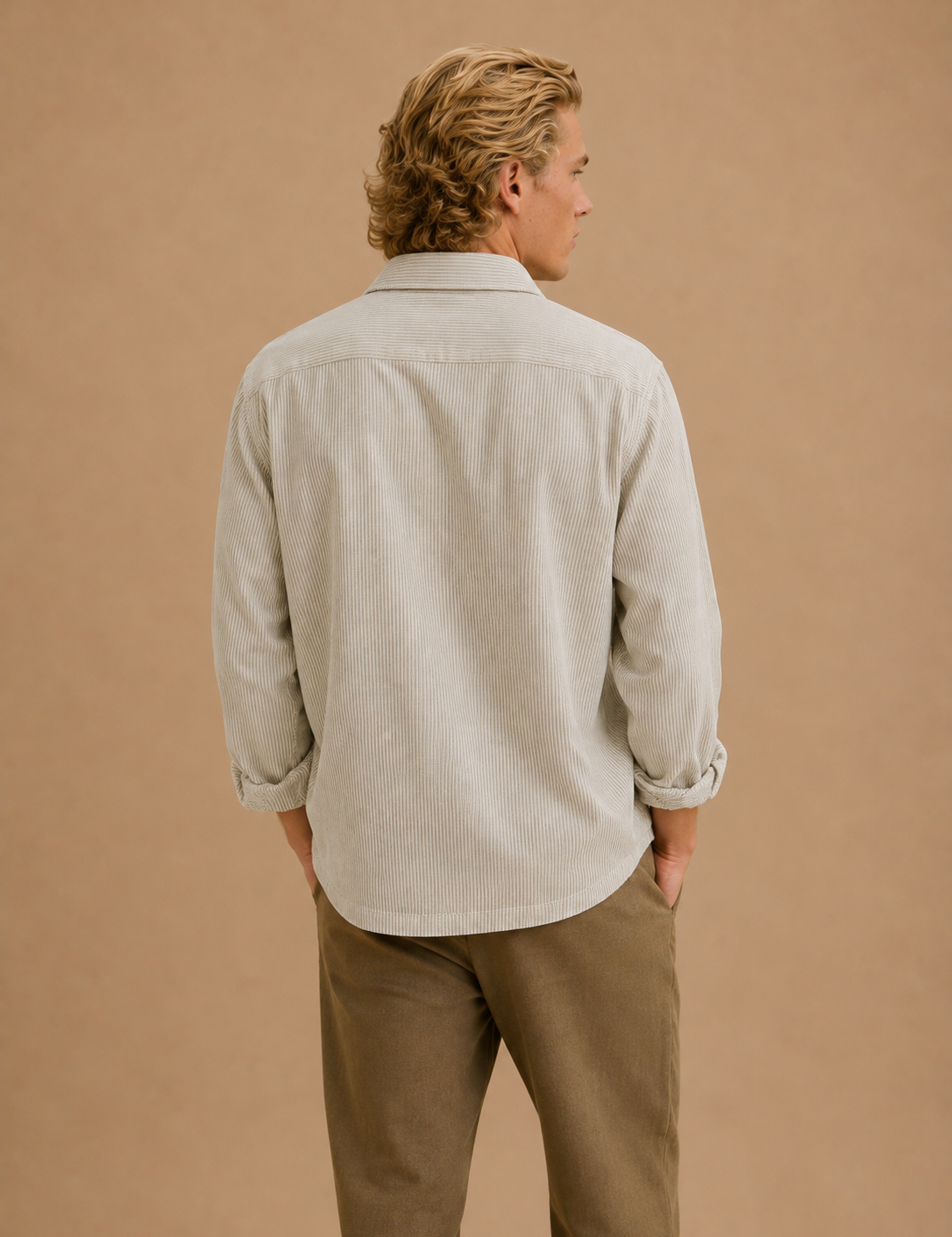 Beckham Striped Long Sleeve Cotton Button Down Shirt