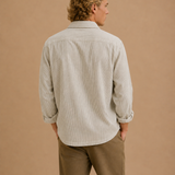 Beckham Striped Long Sleeve Cotton Button Down Shirt