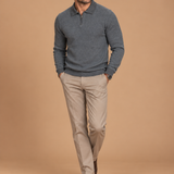 Sterrett Stretch 1/4 Zip Long Sleeve Sweater Polo