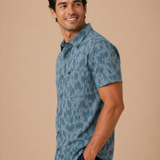 Charter Print Short Sleeve Button Down Shirt