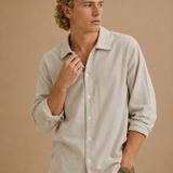 Beckham Striped Long Sleeve Cotton Button Down Shirt
