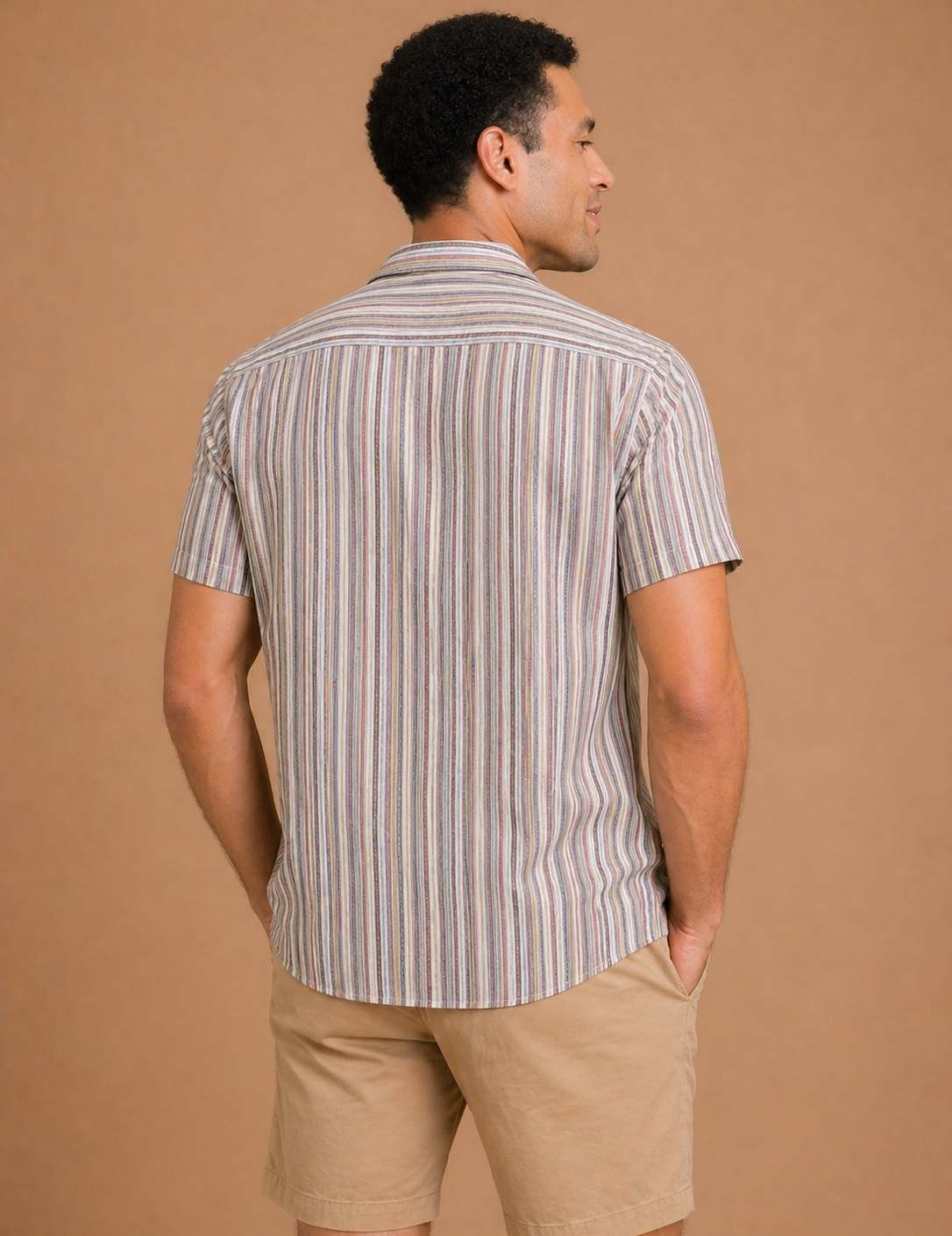 Bunker Twisted Stripe Short Sleeve Button Down Shirt