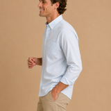 Cotton Oxford Sport Button Down Shirt In Collins Stripe