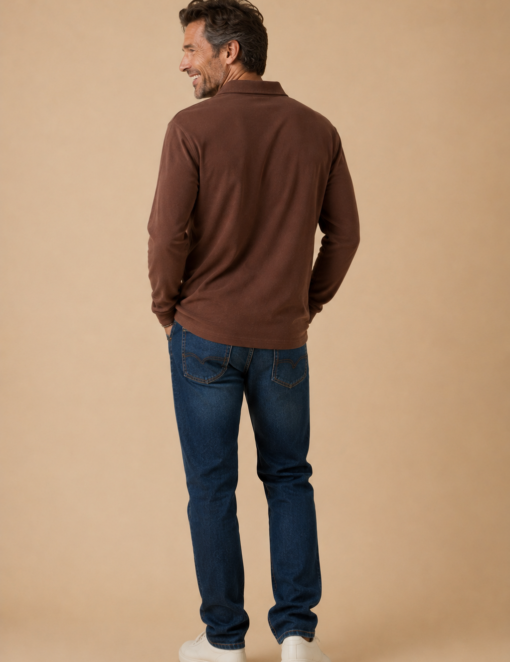 Vintage Cotton Terry Long Sleeve Polo