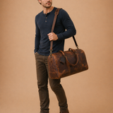 30L Water Buffalo Leather Weekender Duffel Bag