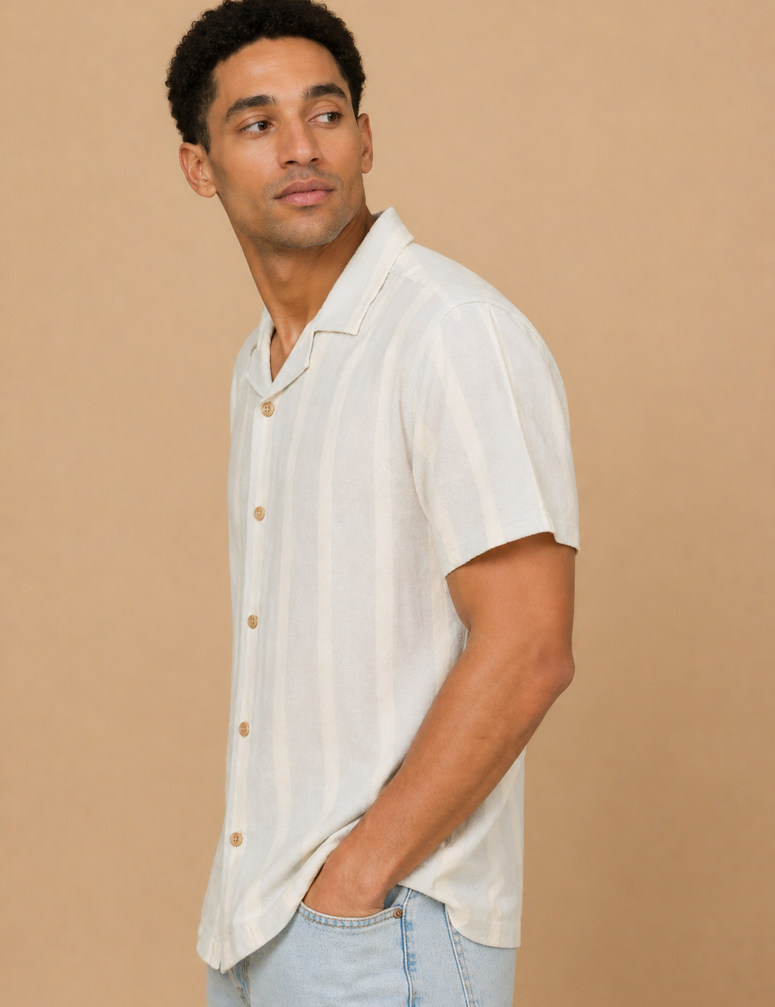 Judson Striped Short Sleeve Camp Collar Shirt