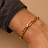 Gold Plated Stainless Steel Paperclip Bracelet
