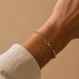 Gold Stainless Steel Rounded Franco Link Chain Bracelet